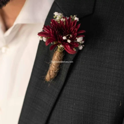 Maroon Boutonniere Pakistan - TheFlowersDelivery.com