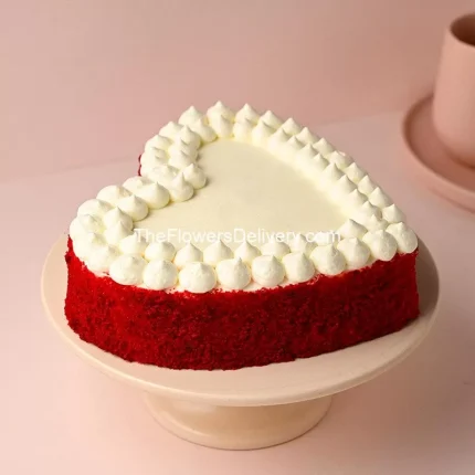 Red Velvet Heart Cake Pakistan - TheFlowersDelivery.com