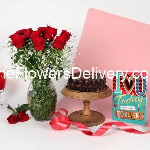 Send Anniversary Cake & Flowers to Karachi - TheFlowersDelivery.com