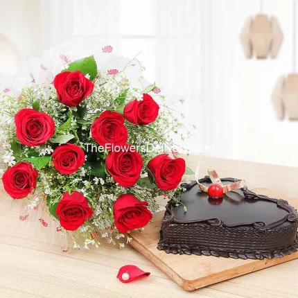 Flowers and Cake Combo Karachi - TheFlowersDelivery.com