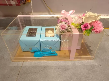 Valentine Acrylic Box Cake Lahore - TheFlowersDelivery.com