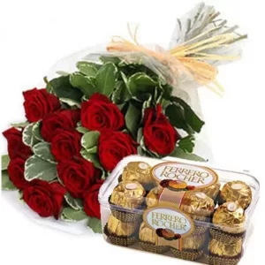 Valentine Flowers and Ferrero Rocher Deals Lahore - Theflowersdelivery.com