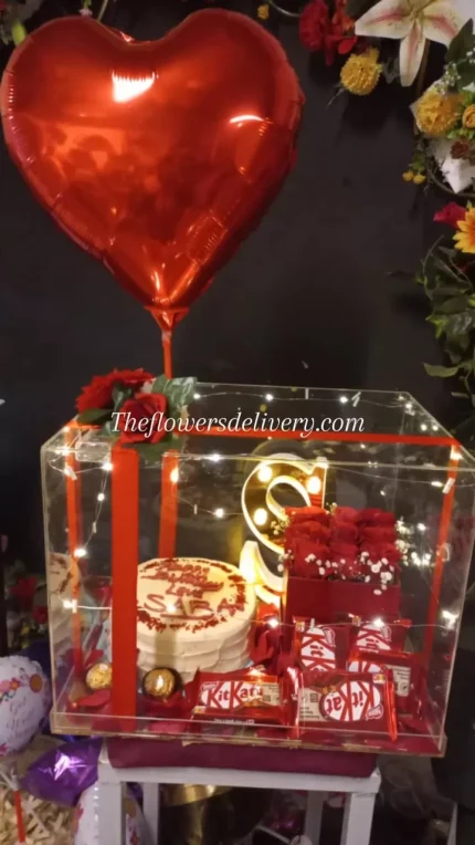 Valentine Cake and Flowers Lahore - TheFlowersDelivery.com