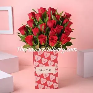Anniversary Flowers Box Pakistan - TheFlowersDelivery.com