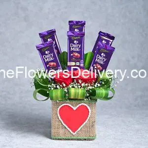 Combo of Flowers and Chocolates Karachi - TheFlowersDelivery.com