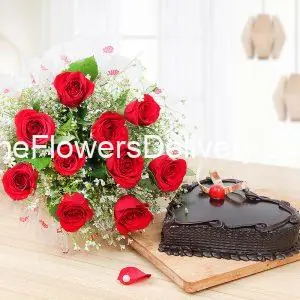Flowers and Cake Combo Karachi - TheFlowersDelivery.com