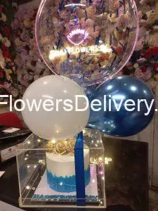 Acrylic Box Cake Delivery Karachi - TheFlowersDelivery.com