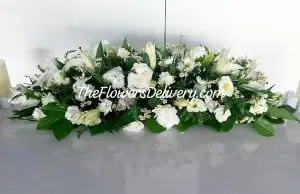 White Funeral Flowers Lahore - TheFlowersDelivery.com
