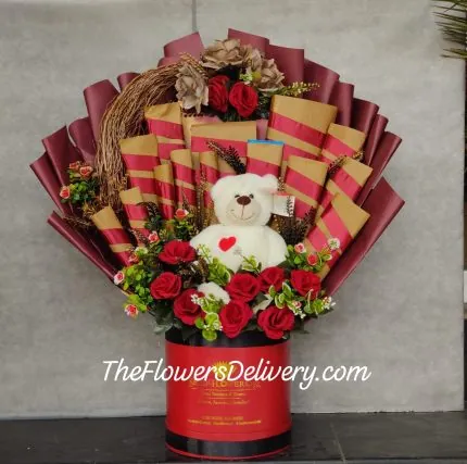 Valentine Chocolate and Flowers Lahore - TheFlowersDelivery.com
