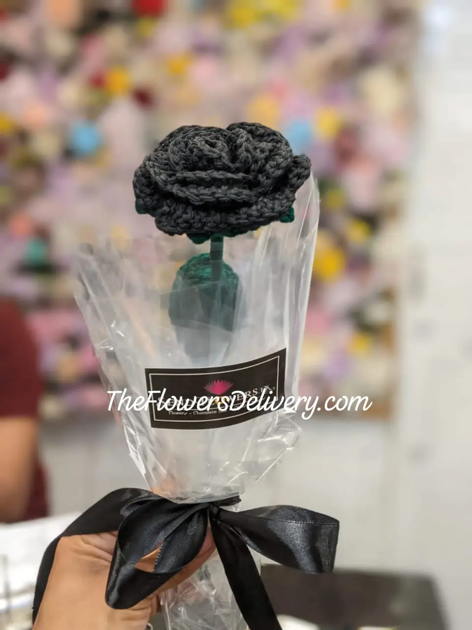 Crochet Black Rose Bouquet Lahore - TheFlowersDelivery.com