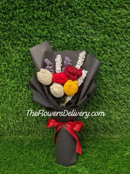 Crochet Rose Bouquet Lahore - TheFlowersDelivery.com