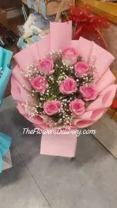 Pink Rose Flowers Bouquet Lahore - TheFlowersDelivery.com