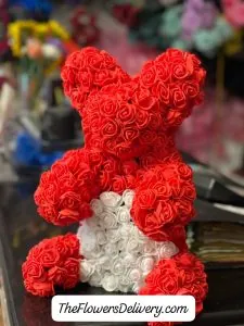 Valentine Day Foam Rose Bears Lahore - TheFlowersDelivery.com
