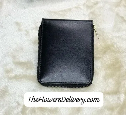 Black Leather Zipper Wallet Pakistan - TheFlowersDelivery.com
