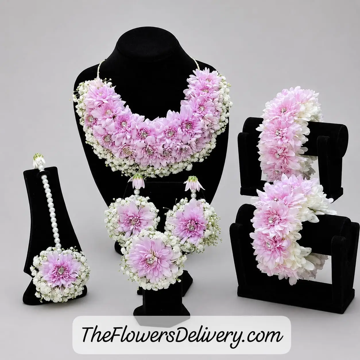Flower jewellery Set for Bride Lahore - TheFlowersDelivery.com